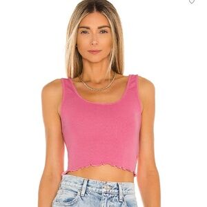 Alice + Olivia Kori Rib Tank Top - Pink Size Small